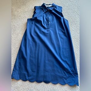 Vineyard Vines Navy Blue Margo scallop Shirt Dress Collar 8